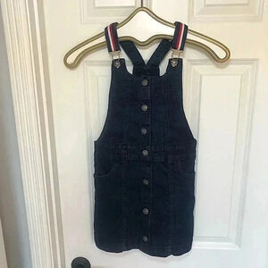 Tommy Hilfiger snap down denim jean dress overalls 7